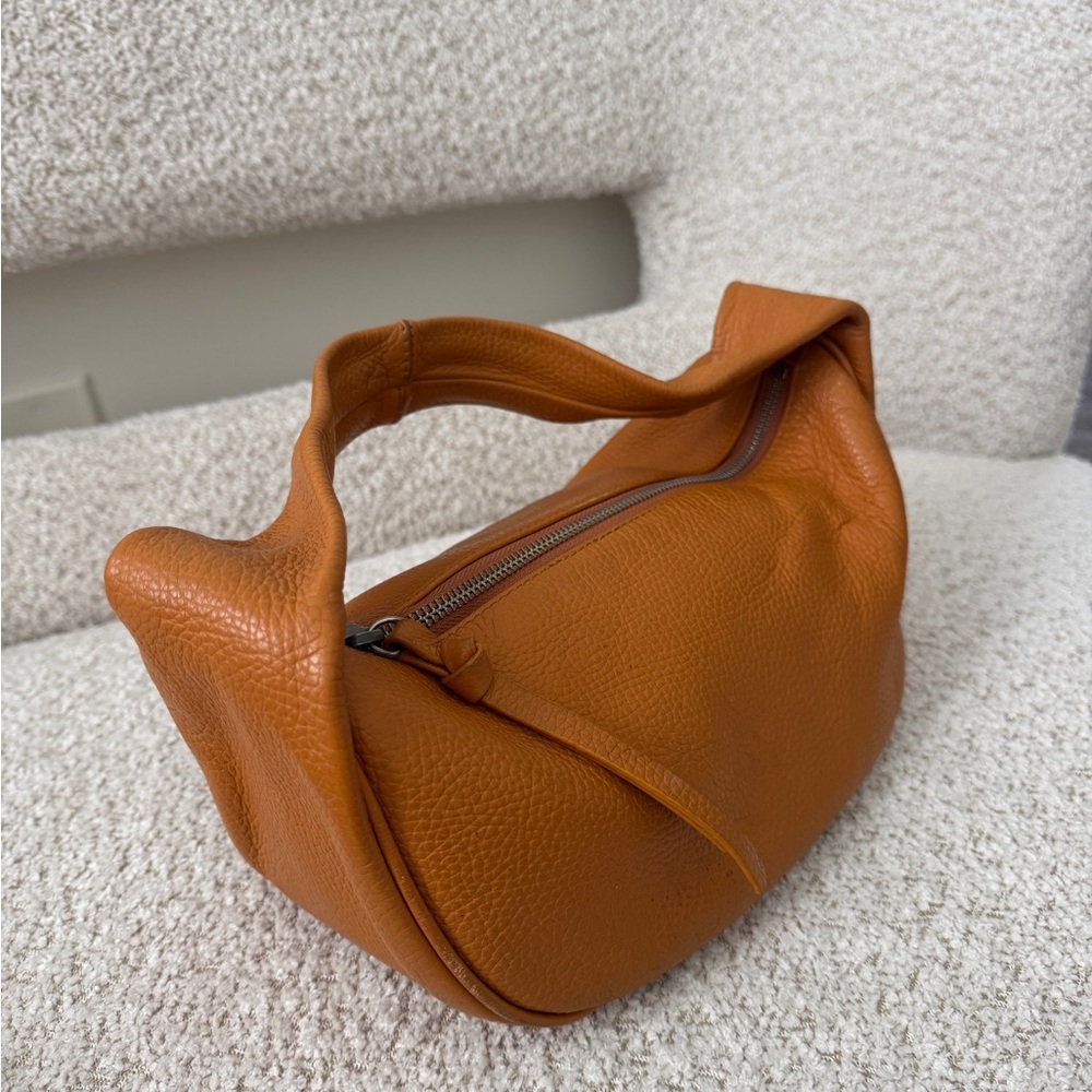 By Far Cush caramel flat grain leather bag